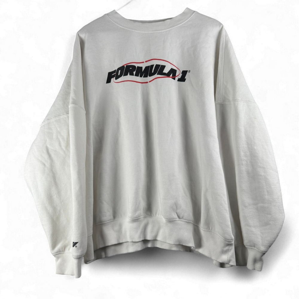 Formula One Pacsun Mens White Logo Sweatshirt Sz L Large